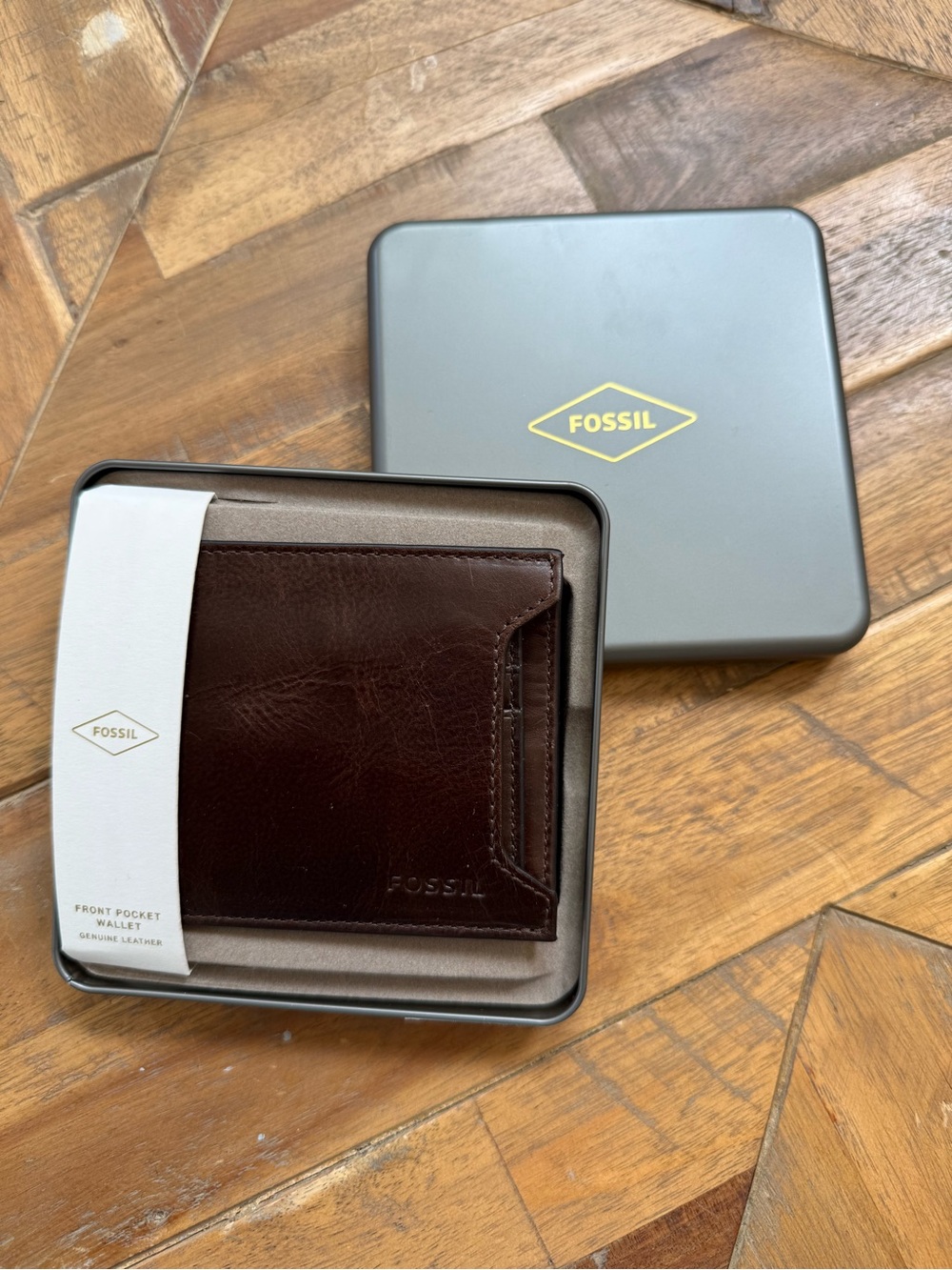 Fossil Men's Card Holder - Dark Brown Leather